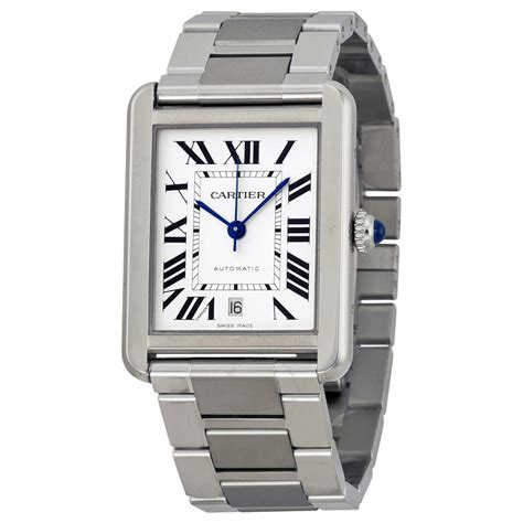 cartier tank mechanical|stainless steel cartier tank man.